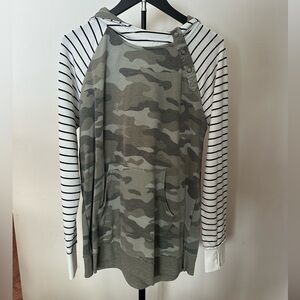 Maurice’s Camouflage and Striped Hoodie